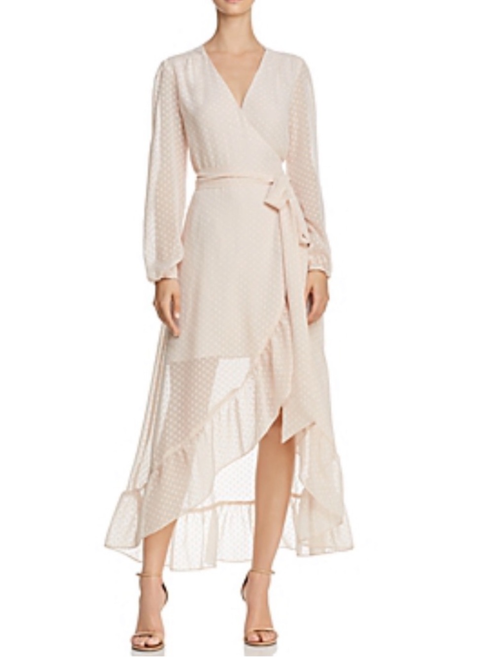 WAYF Only You Wrap Dress Champagne Size XL